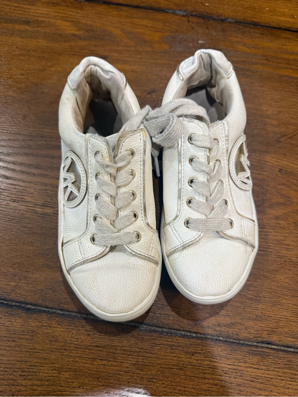 Michael Kors Kids Cream Lace-Up Sneakers